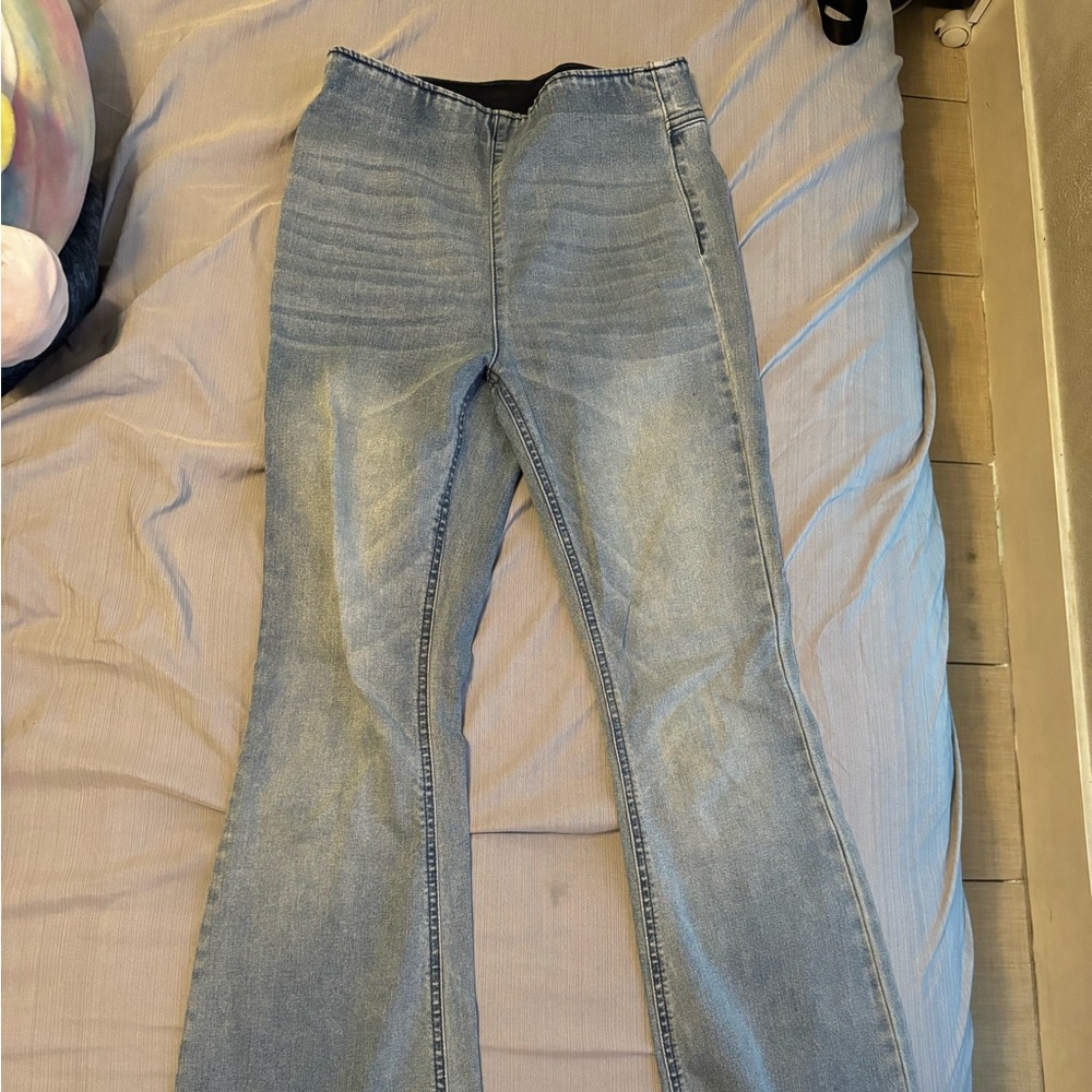 Light blue long Flared jeans